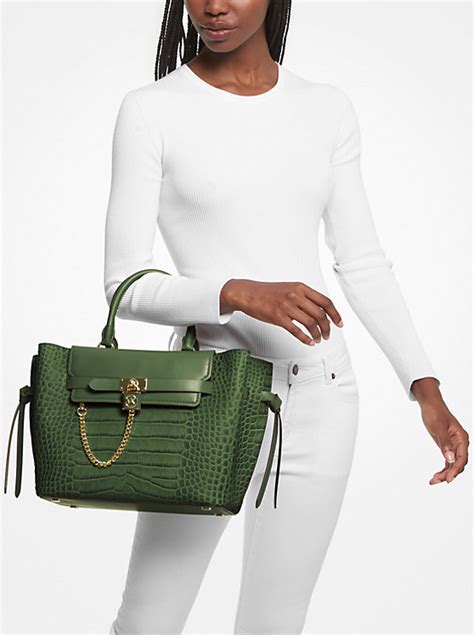 michael kors hamilton embossed leather weekender|Michael Kors Leather Hamilton Weekender Satchel Tote .